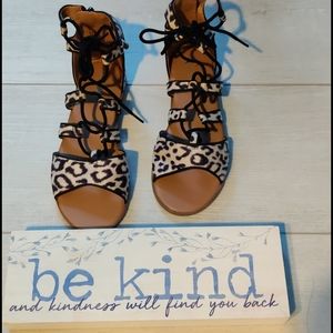 *💖 NWOT, Animal print black Jack gladiator shoes